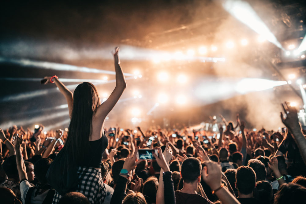 crowd at a live music concert
