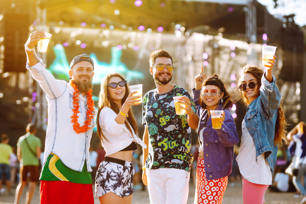 five friends as a music festival